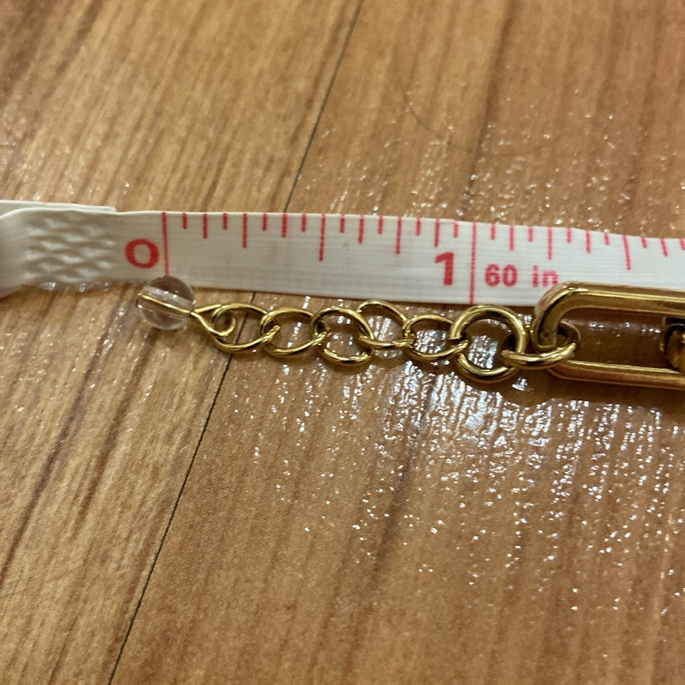NWT HAPPILY GREY chunky paperclip link goldtone anklet - Picture 7 of 7